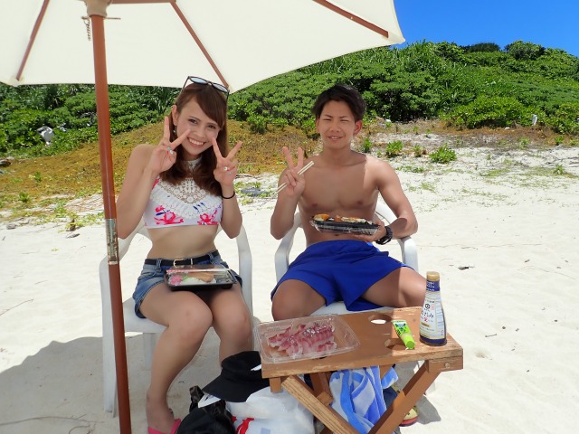釣ったお魚は、お昼に♪
